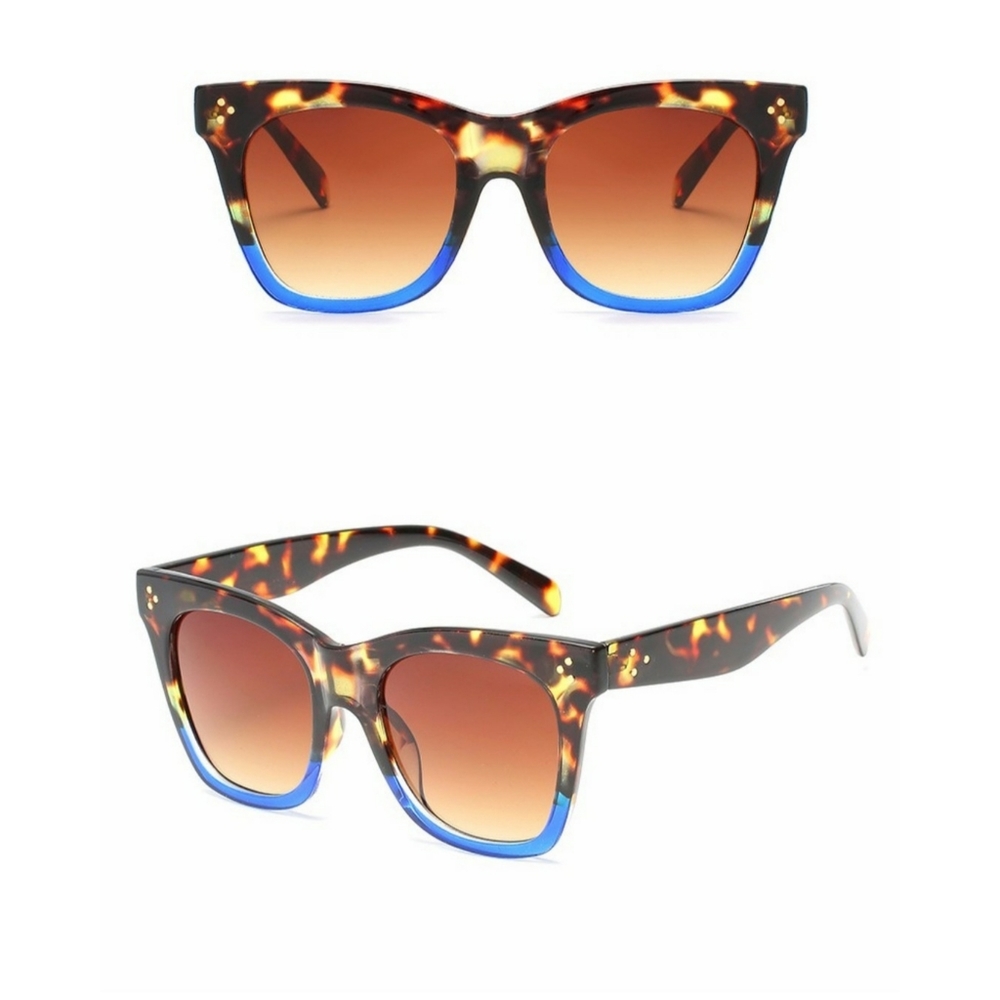 Leopard with Blue Ombre Sunglasses NEW